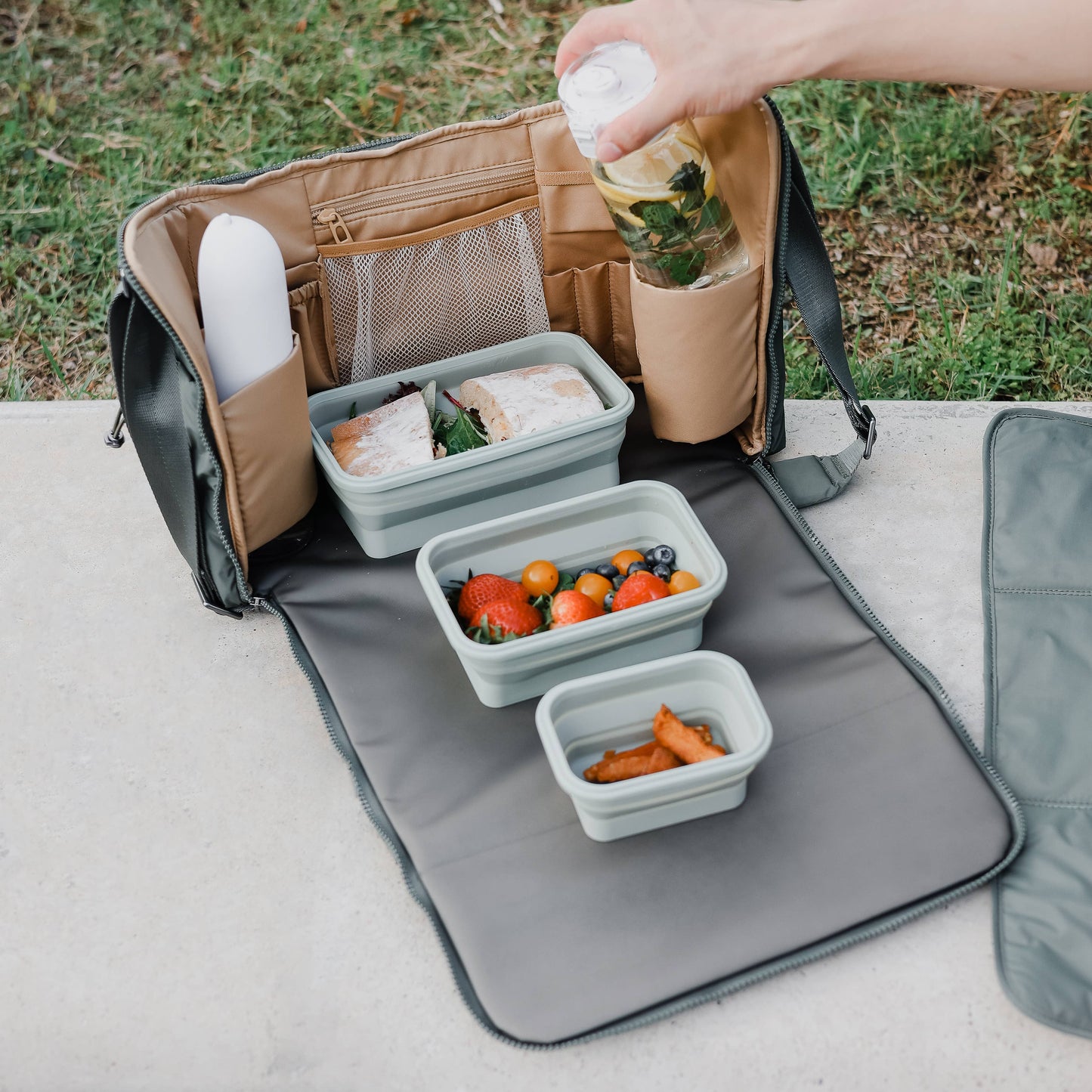 Breeze Picnic & Stroller Bag | Dog Walking Bag | Olive