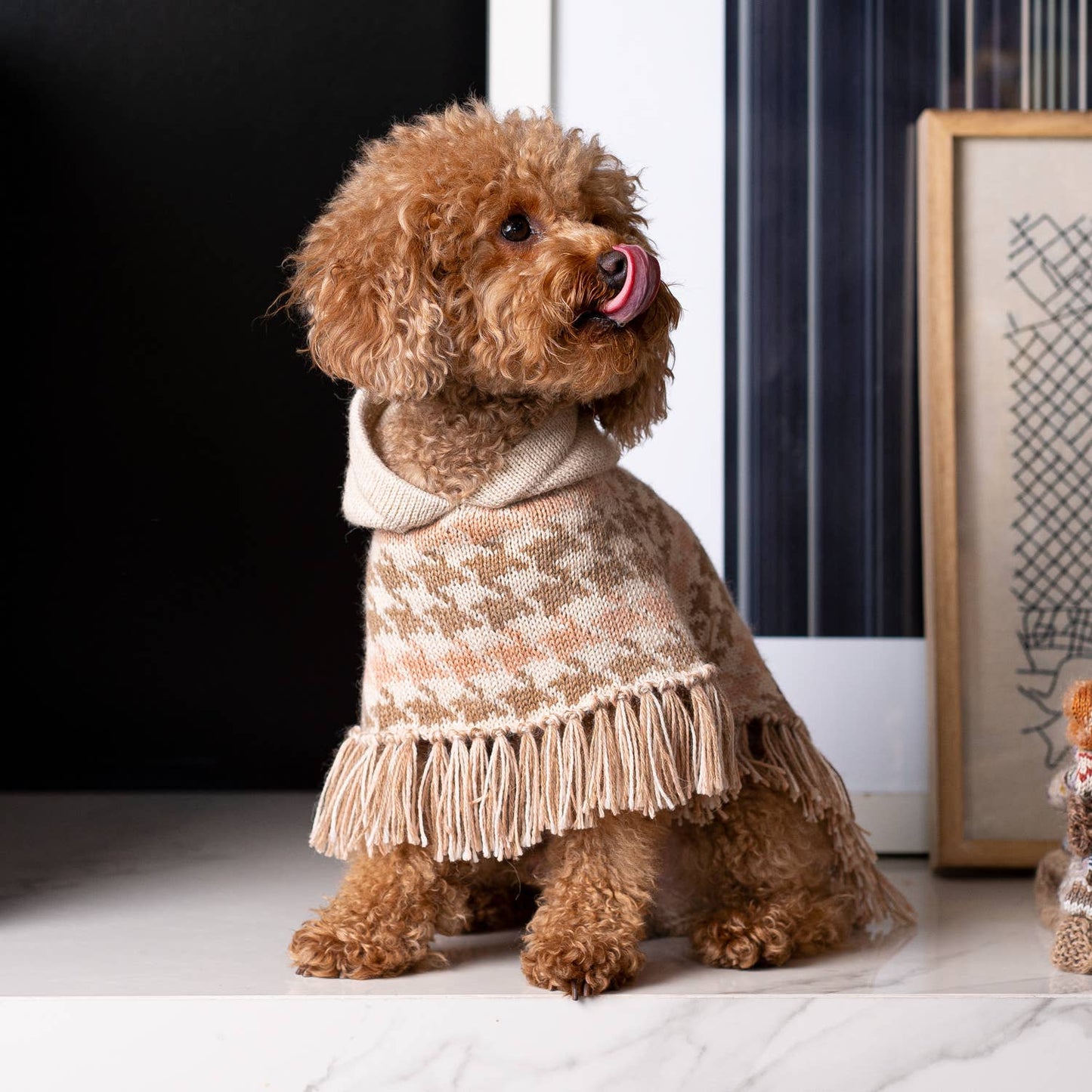 The Luxe Houndstooth Alpaca Wrap