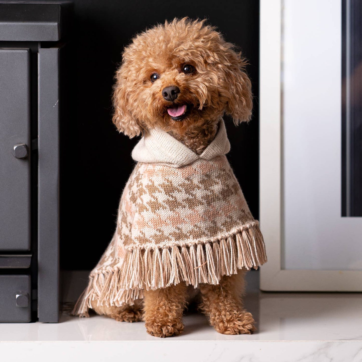 The Luxe Houndstooth Alpaca Wrap