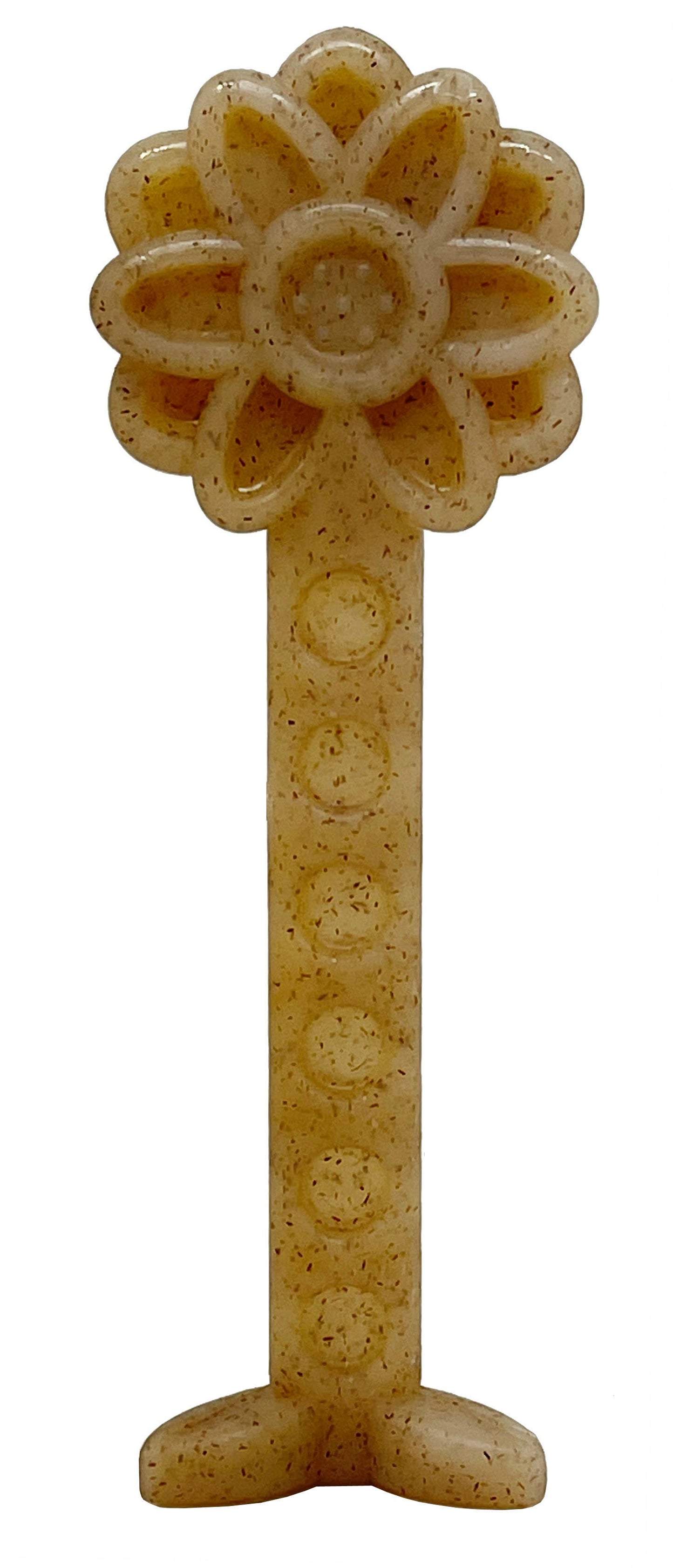 Decorative item with a flower-shaped top on a white background