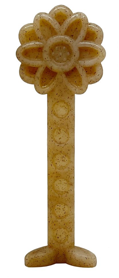 Decorative item with a flower-shaped top on a white background