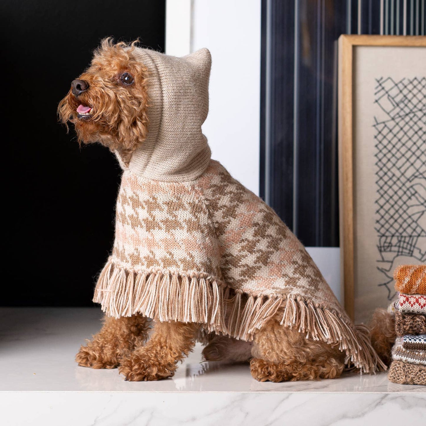 The Luxe Houndstooth Alpaca Wrap