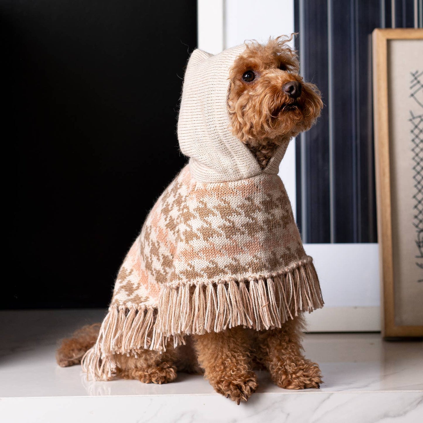 The Luxe Houndstooth Alpaca Wrap