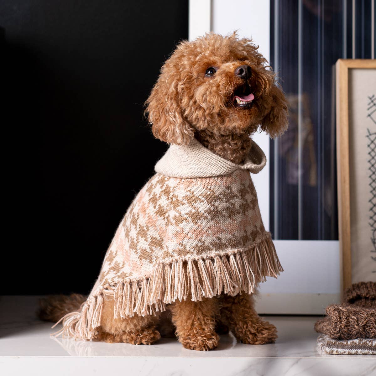 The Luxe Houndstooth Alpaca Wrap